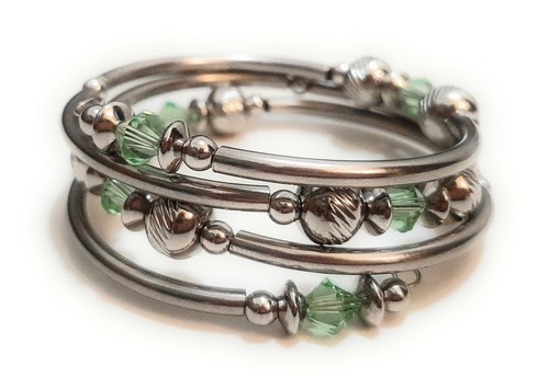 Lot 10 Stainless Steel Silver 40mm Curved Tube Beads Noodle Beads Kids Bracelets - Picture 4 of 4