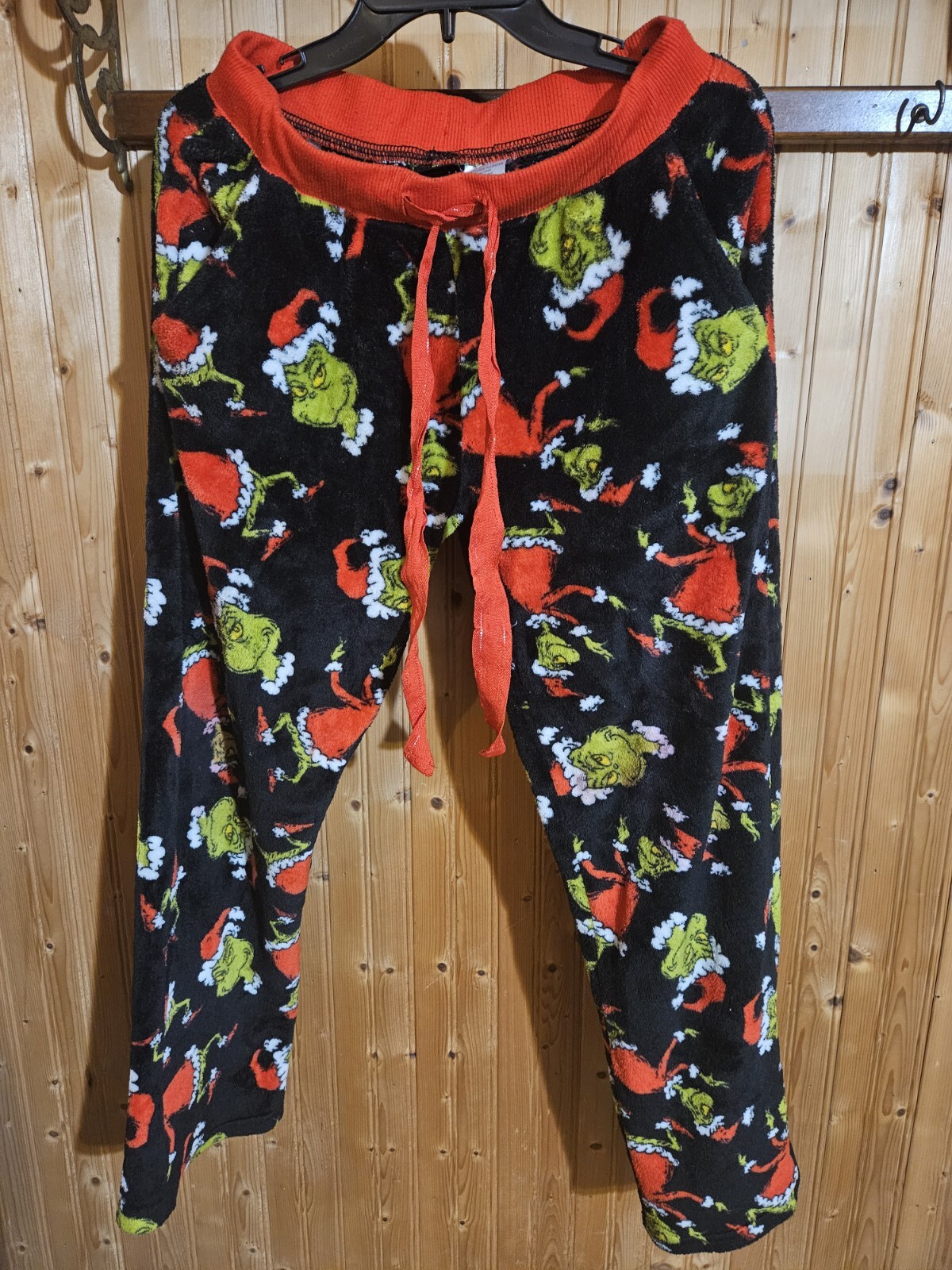 The Grinch Flannel Pajama Pants Drawstring Ribbon 2 P… Gem