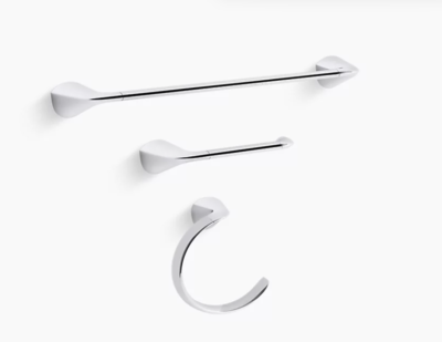 #ad Kohler Avail 3 Piece Bathroom Set Chrome New in Box $39.99