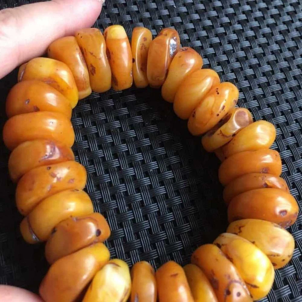 Fashion Old beaded bangle amber bracelet beeswax Fine Bracelet Restore - Image 2 of 4
