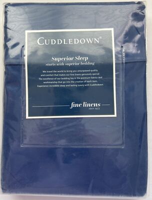 Cuddledown King FLAT Sheet Navy Sateen 100% Cotton 400T C 108 x 115 