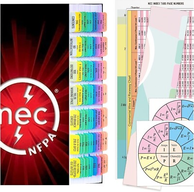 2020 NEC Tabs,NFPA 70 National Electrical Code 2020 Wire Chart (Book Not Include
