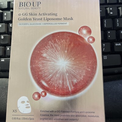 NIB NATURAL BEAUTY Bio Up A-gg Skin Activating Golden Yeast Liposome Mask x 5!!