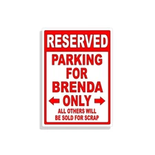 Personalized Parking Sign Wall Decal Metal Sign No Parking Customized Brenda