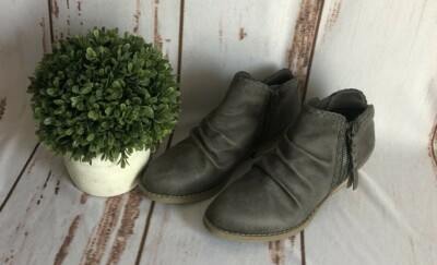 Report Dani Grey Ankle Boots with Braid Trim Women's Size 6