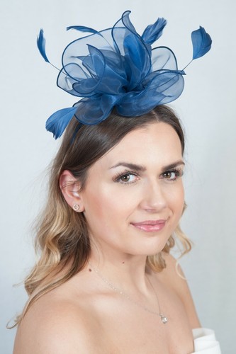 Blue Fascinator Headpieces Hat Race Day 
