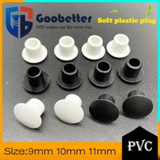 9mm 10mm 11mm Hole Plugs PVC Rubber Round Pipe Plastic Black/White End Caps