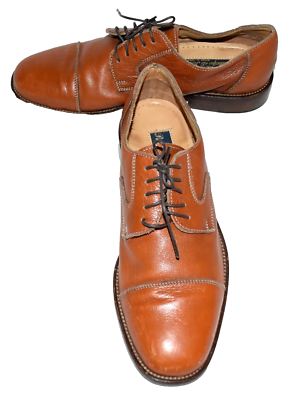 Principe di Kent Brown Leather Mens Cap Toe Oxford Shoes Size Eur