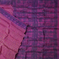 Vintage Purple Sarees 100 Pure Silk Printed Indian Sari 5YD Decor Craft Fabric