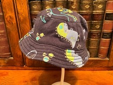 Baby Boys' Blue Cotton Dinosaur Print Sun Hat - Age 3-6 Months - New