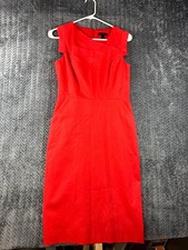 Vintage J Crew Sheath Dress Women 2 Red Stretch Short Sleeve Retro Surplice Neck