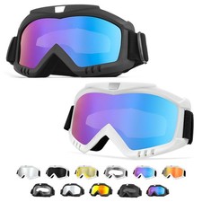 2PCS Dirt Bike Goggles, Windproof ATV OffRoad Riding Gear, Wide Vision