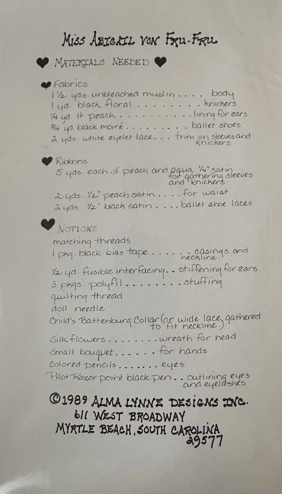 Alma Lynne Designs Soft Sculpture Doll Patterns Lot Of 3 - Image 3 of 4