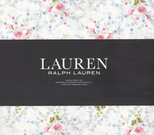 Ralph Lauren Queen Sheet Set Daisy Floral Pink Blue 4pc Cottage Farmhouse Chic