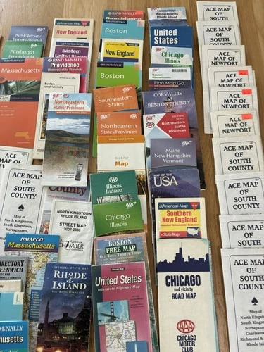 Lot of 78  Vintage USA Road Maps - New England, Oregon, Chicago, Tamps,USA, etc. image 16