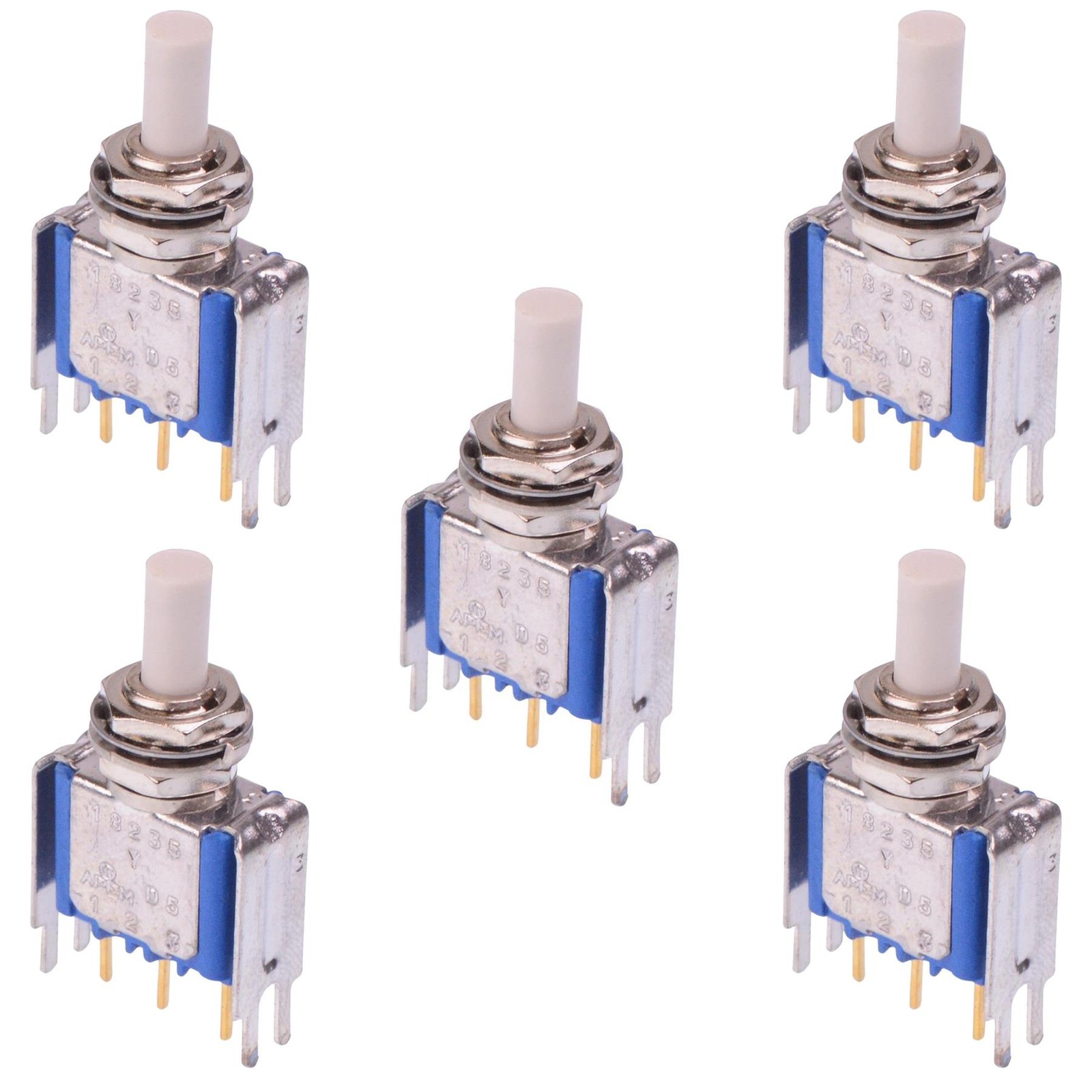 5 x 18235YCDX372 On-(On) Momentary PCB Push Button Switch SPDT 0.1A 30VDC