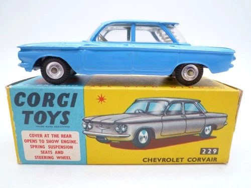 VINTAGE CORGI TOYS 229 CHEVROLET CORVAIR IN ORIGINAL BOX 1961