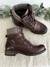 Taos Cutie Ankle Boots Chocolate Brown Women Size 6 6.5 Inside Zip Lace Up