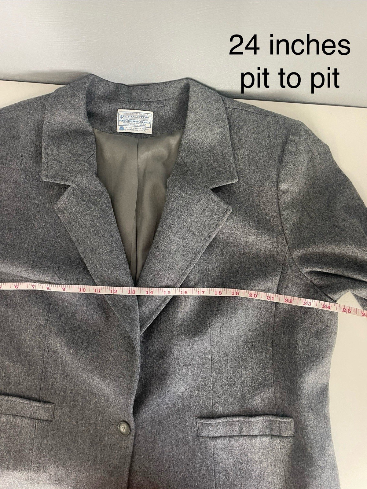 Authentic Pendleton Grey Wool Jacket, Fully Lined… - image 10