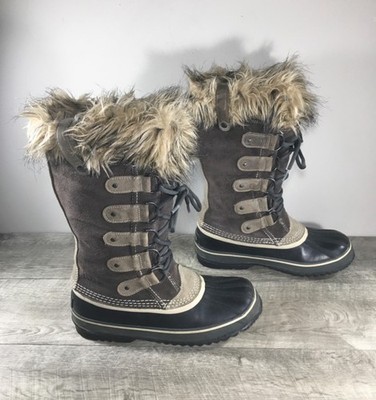 Womens Sorel NL1540 Joan of Arctic Snow Brown Waterproof Leather Boots Size 9