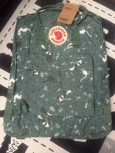 Fjällräven Kånken Backpack Forest Green Fox Print Limited Edition New with Tags