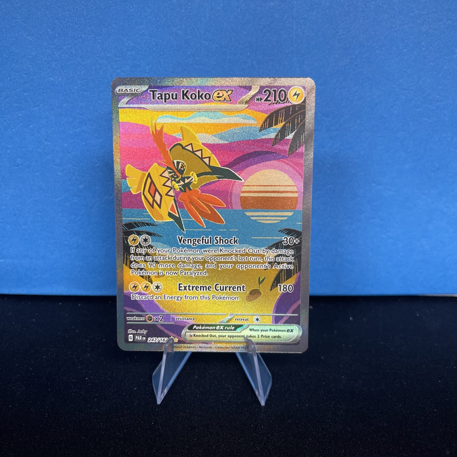 Tapu Koko ex 247/182 Special Illustration Rare Holo SV04 Paradox Rift NM Pokémon
