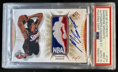 2008-09 SP Authentic Marreese Speights Rookie Auto Logoman Patch #1/1 PSA 9 10
