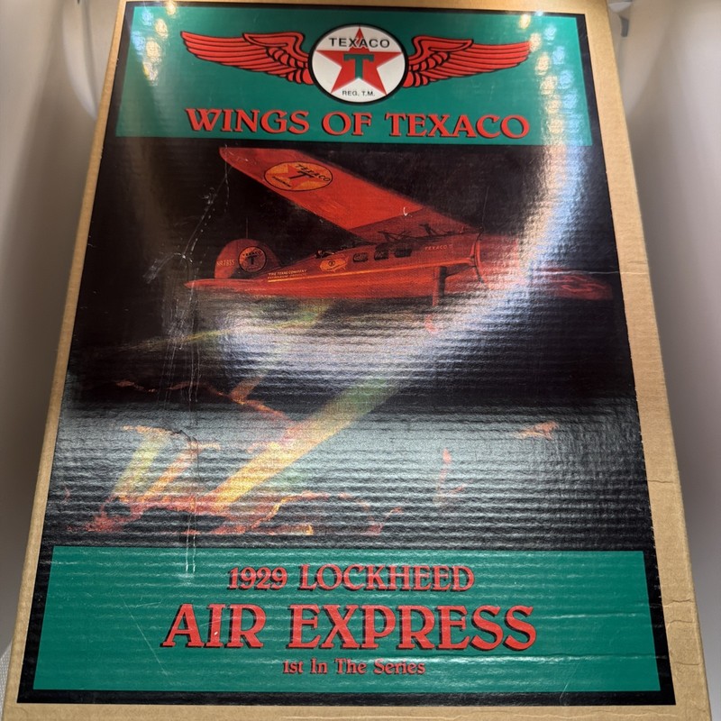 1993 Wings Of Texaco Die Cast Metal 1929 Lockheed Air Express Model / Coin Bank