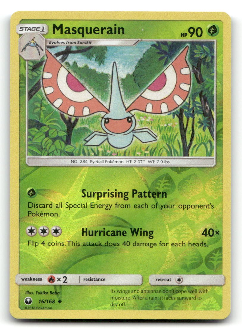 Masquerain Reverse Holofoil SM - Celestial Storm 16/168 LP Pokemon