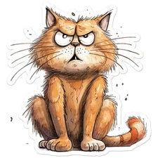 Angry Mad Cat - Vinyl Decal Sticker - Car Window Laptop - ebn11197