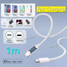 1m USB Type C to iPhone Fast Charger Cable for iPad/iPhone 14 13 12 11 X Pro 8 7