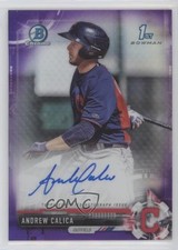 2017 Bowman Chrome Prospect Purple Refractor 33/250 Andrew Calica Auto 5j0