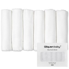 GLLQUEN BABY Receiving Blanket Boy Cotton Muslin Swaddle Blankets Girl Newbor...