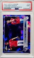 2022 Topps Chrome Sapphire Purple Refractor #122 Shohei Ohtani & Maeda /10 PSA 9