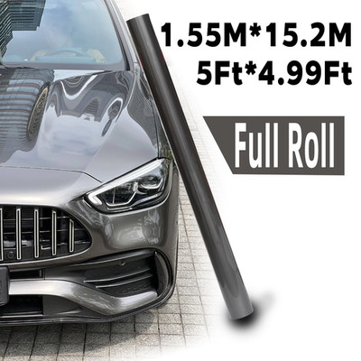 Tungsten Steel Gray Vinyl Wrap 5FTx50FT Liquid Metallic Satin Brushed Steel Grey