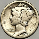 1921-D Mercury Dime - RARE - 90% Silver - Good Condition