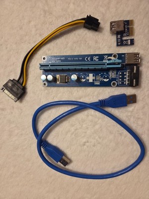 Multi Colors SODIAL USB 3.0 PCI-E Express 1X to 16X Extender Riser Card Adapters