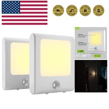 Plug in Motion Sensor Lights with Adjustable Brightness,Warm White Motion Act...