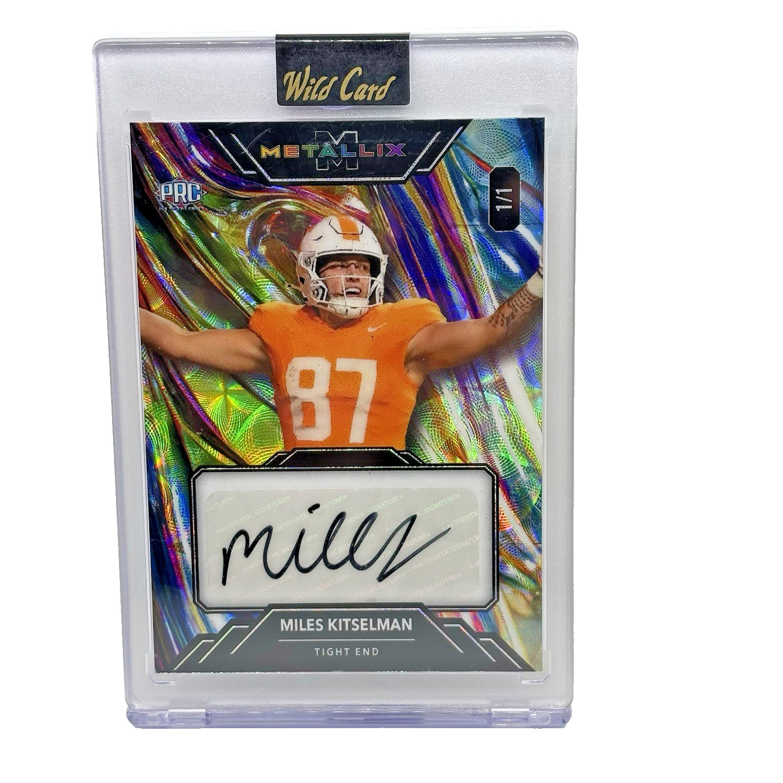 Miles Kitselman 1/1 Auto 2025 Wildcard Scope foil Metallix Tennessee Vols TE