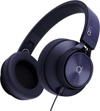 over Ear Headphones Wired with Microphone and Volume Control, Foldable Noise Iso