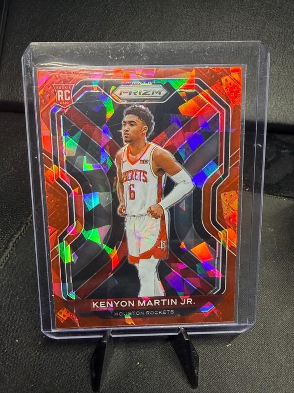 2020-21 Panini Prizm Kenyon Martin Jr RC Card Cracked Ice Houston Rockets #265