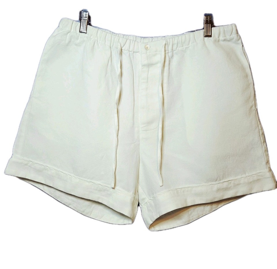 VIC & BERT Linen Cotton Shorts Size 2 Au 10 12 White Oversized Relaxed Tie Waist