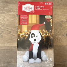 Holiday Time Santa's Puppy Airblown Inflatable 3.5 ft Christmas