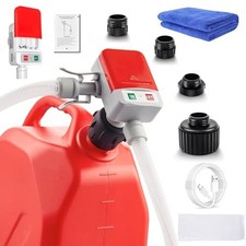 Electric Fuel Transfer Pump, Gas Can Pump With Auto-Stop Sensor, 3.2GPM Red