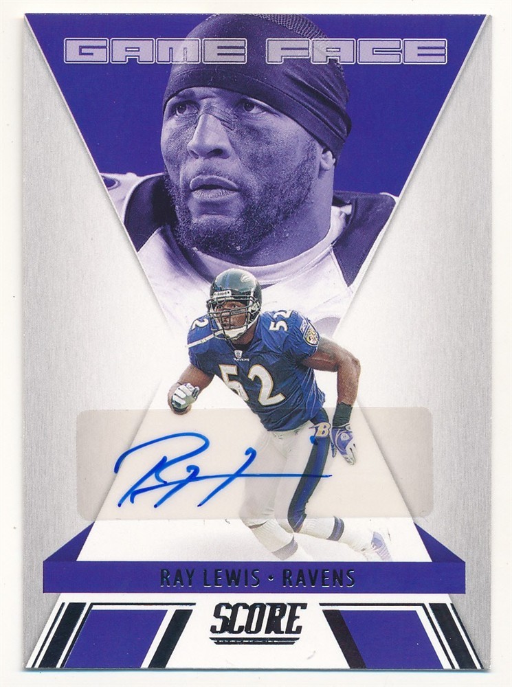 RAY LEWIS 2021 SCORE GAME FACE SIGNED AUTOGRAPH RAVENS BGS AUTHENTIC AUTO SP