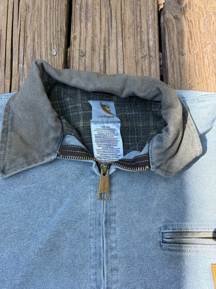 Chaqueta Detroit Vintage Carhartt Azul Marino Lona Talla Grande Foto 2 de 4