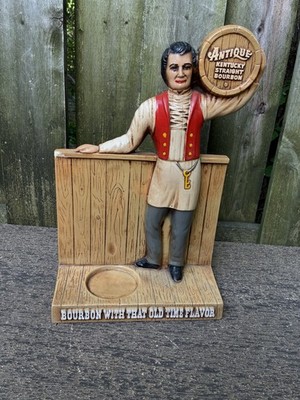 Collectible Advertising 1960s Antique Bourbon  Chalkware Statue Display
