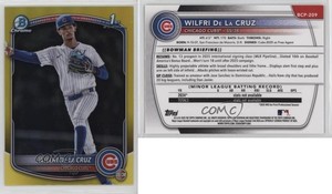 2025 Bowman Chrome Prospects Yellow Refractor /75 Wilfri De La Cruz #BCP-209