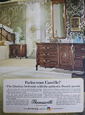 1973 Thomasville NC Camille bedroom furniture French accent ad 