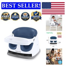 Self-Storing Tray Baby Booster Floor Seat - Toddler Essential in Night Sky